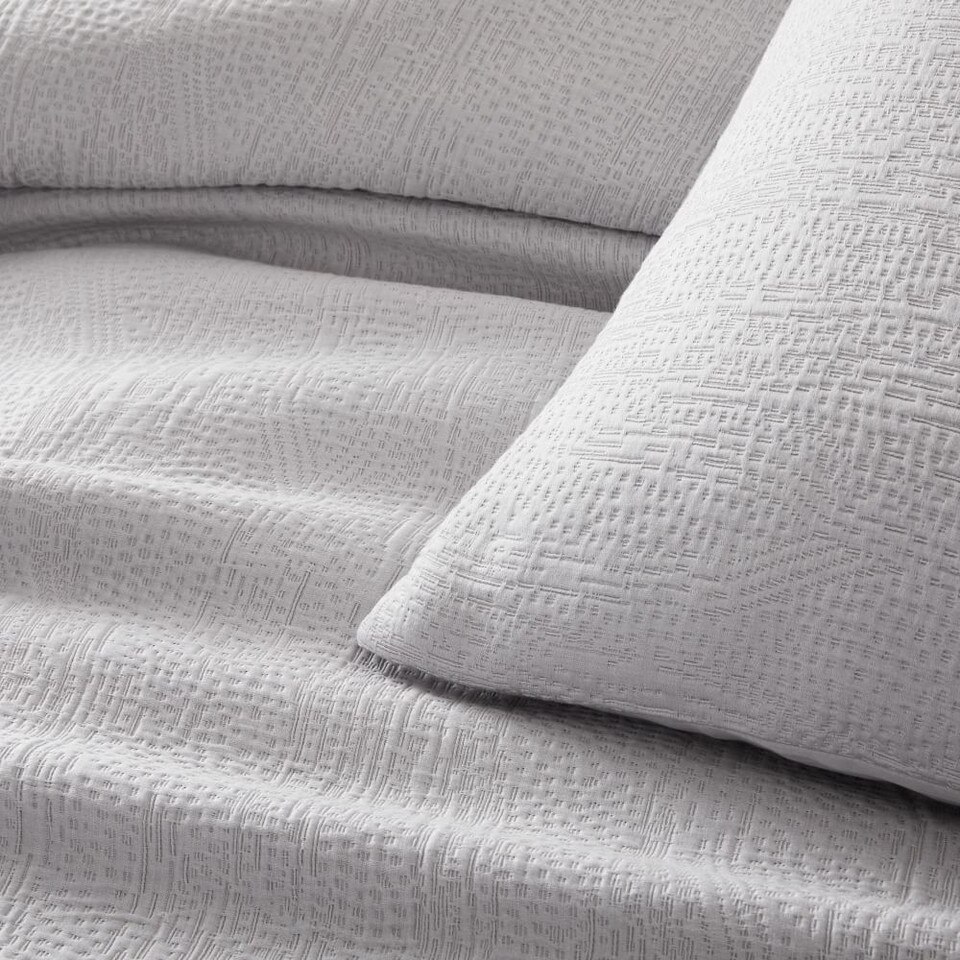TENCEL™ & Cotton Matelasse Quilt Cover & Pillowcases West Elm UK